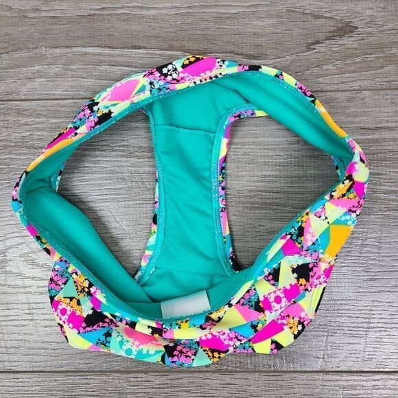 XHILARARION Girl's Neon Geometric Print 2 Piece Bikini Swimsuit Size 6 - Picture 8 of 11